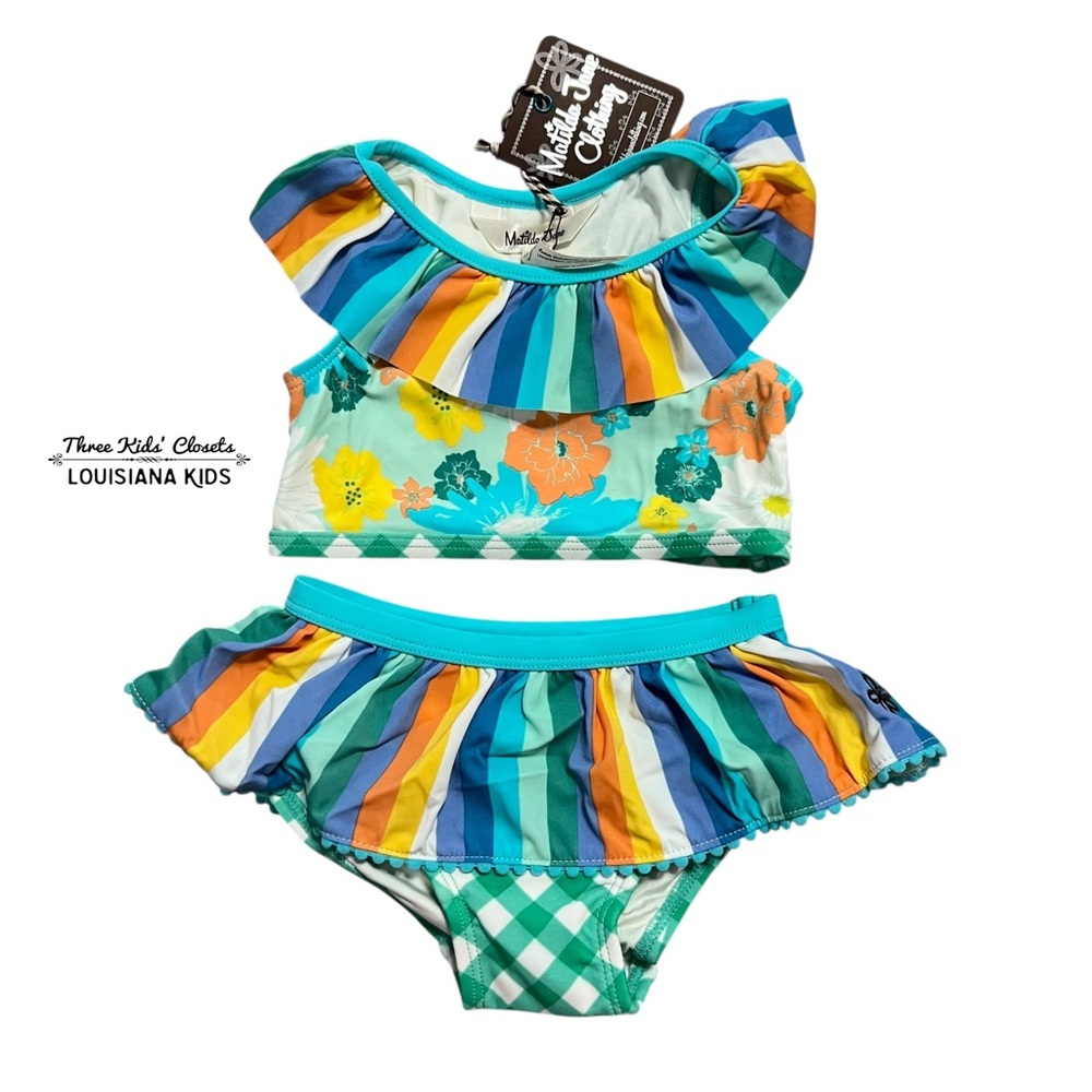 NEW Matilda Jane 12-18m Girl To The Luau Two-Piece Swimsuit Set